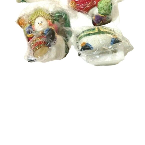 Vtg 2000s Fitz and Floyd Classics Snowman Jamboree Sugar and Creamer with Spoon - Picture 11 of 12